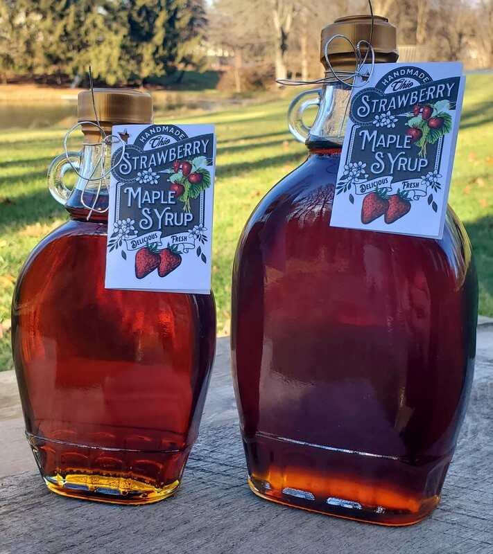 Strawberry Maple Syrup - Flask Bottle
