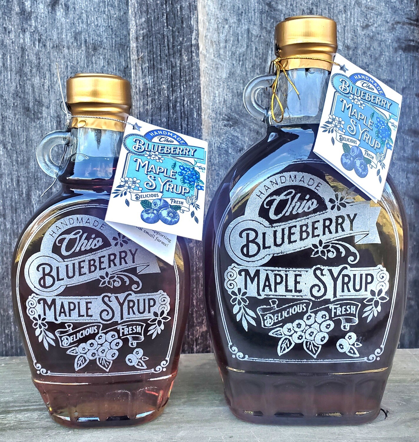 Blueberry Maple Syrup - Vintage Flask Bottle Blueberry Maple Syrup - Vintage Flask Bottle