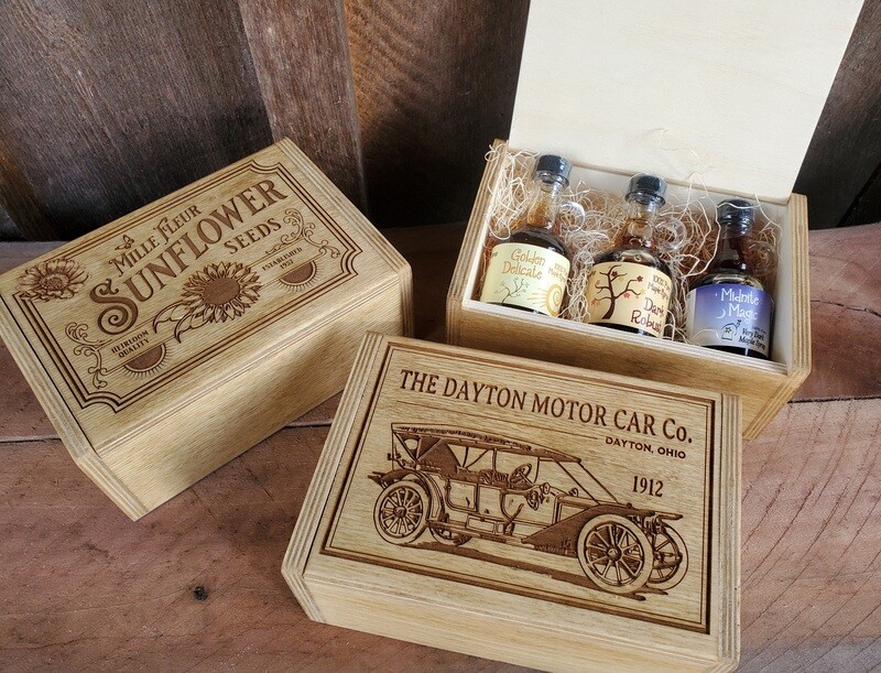 Wood Etched Sampler Gift Box