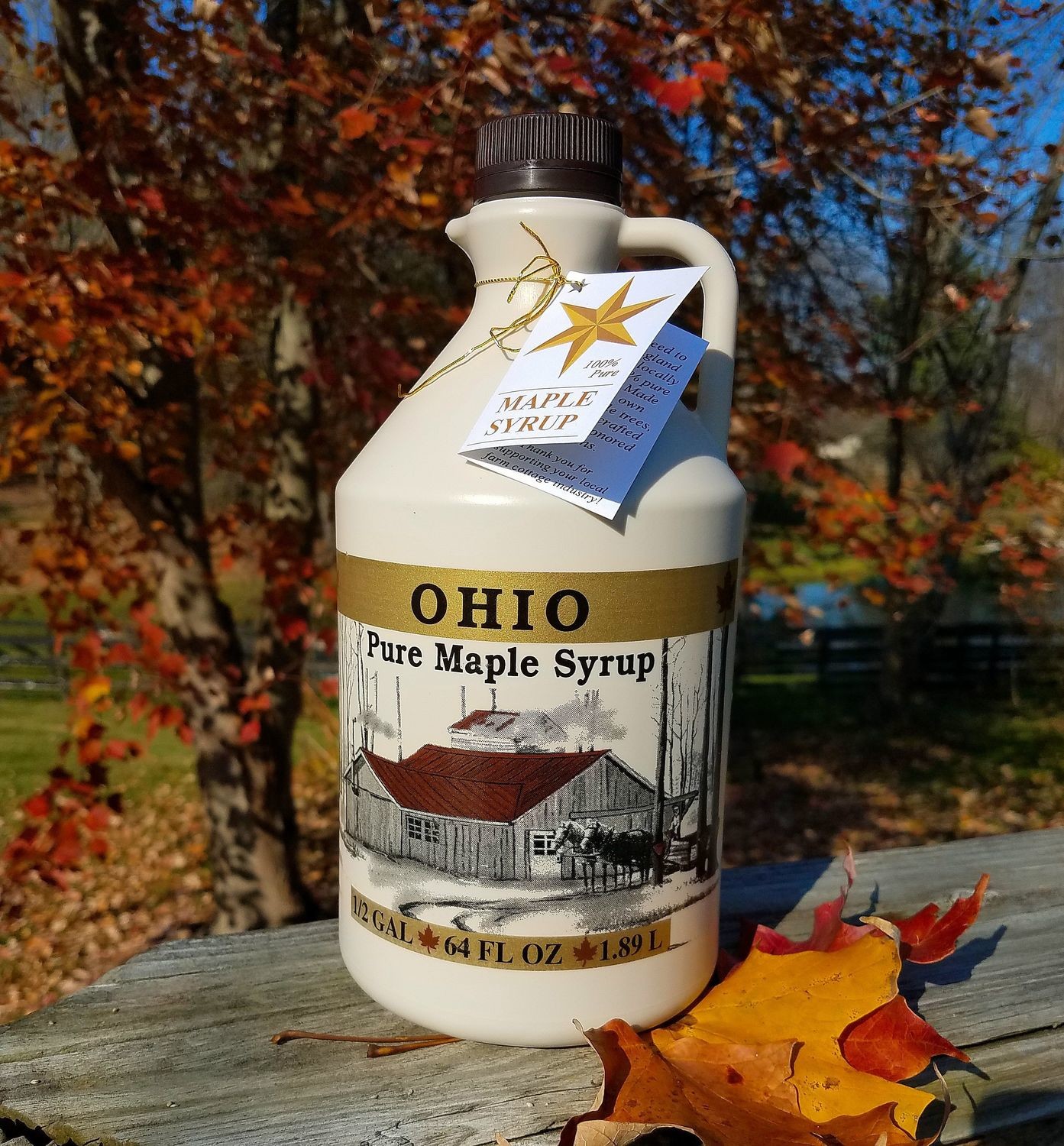 Half Gallon Maple Syrup - Plastic Ohio Jug
