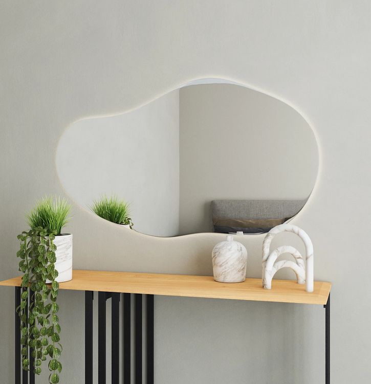 Sable - Asymmetrical Bathroom Mirror With Lights (75x130cm)