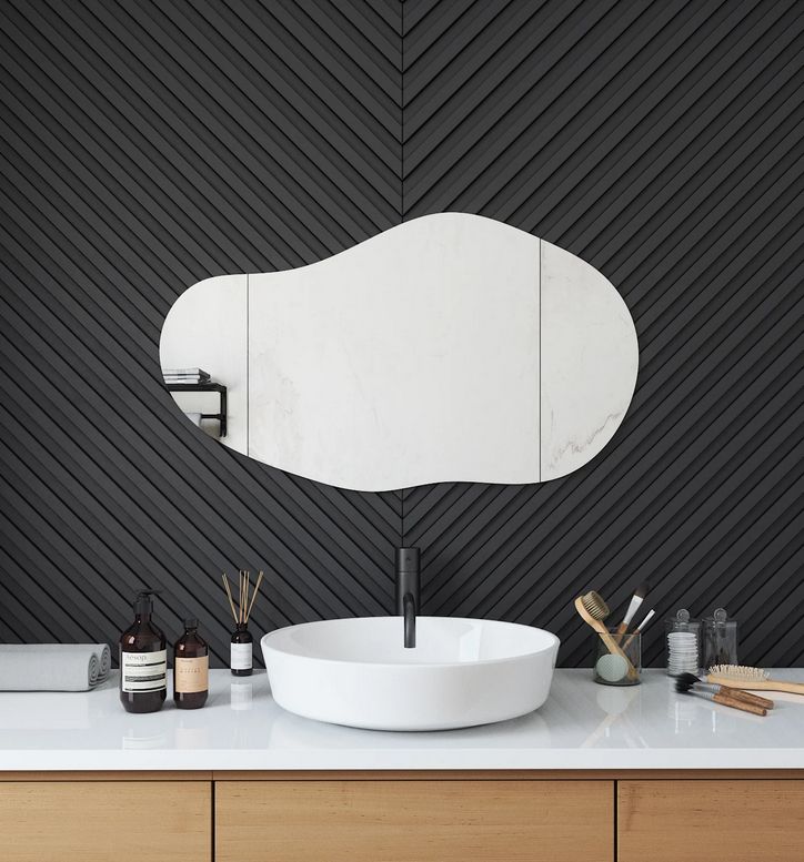 Sable Asymmetrical Bathroom Mirror (55x100cm)