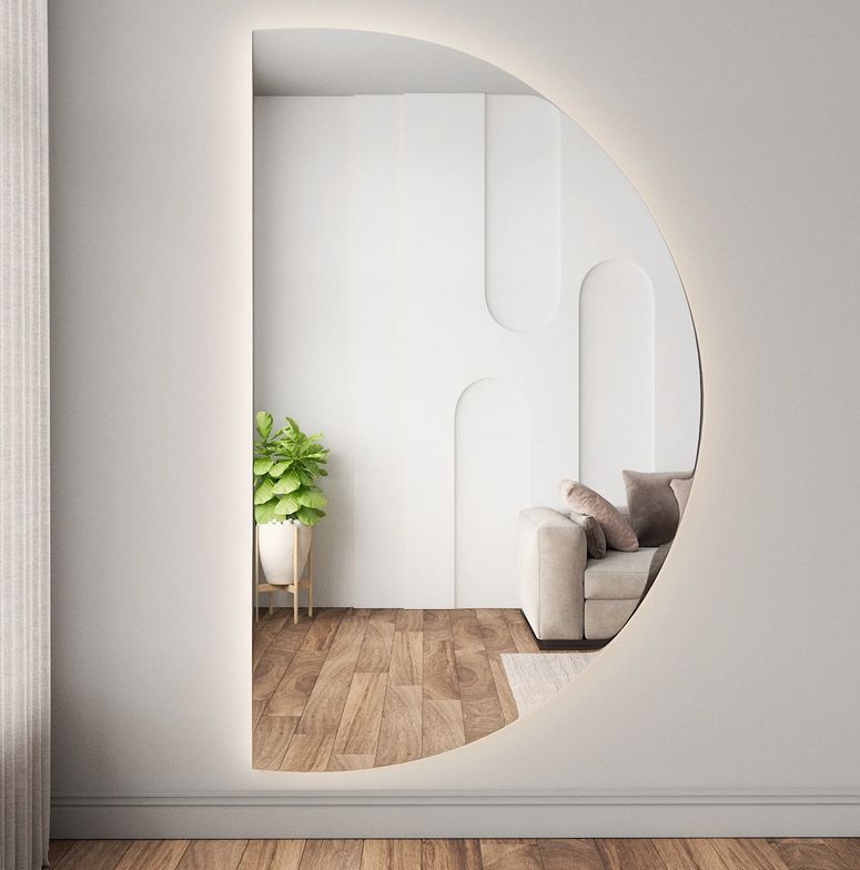Demi-Lune Mirror with LED Lights (120x200cm)