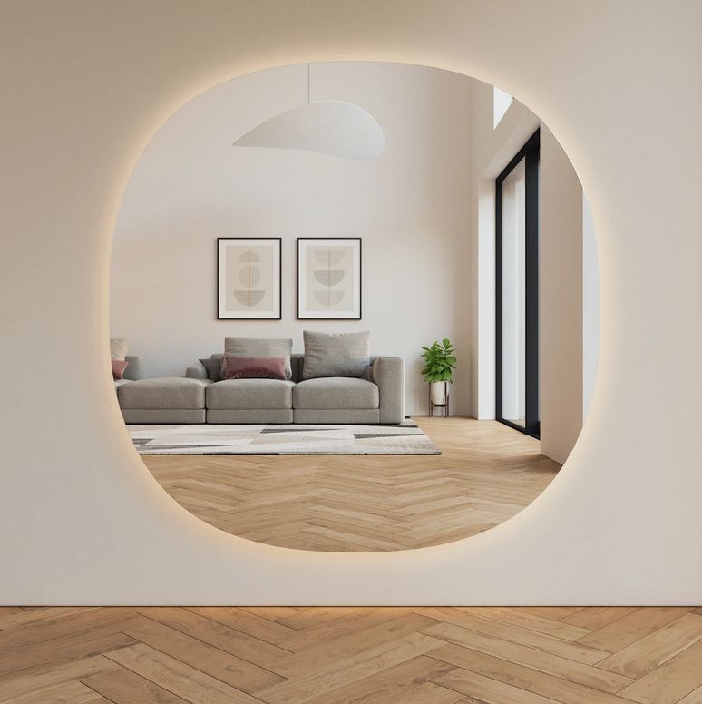 Ellipse Shaped LED Mirror (140cm)