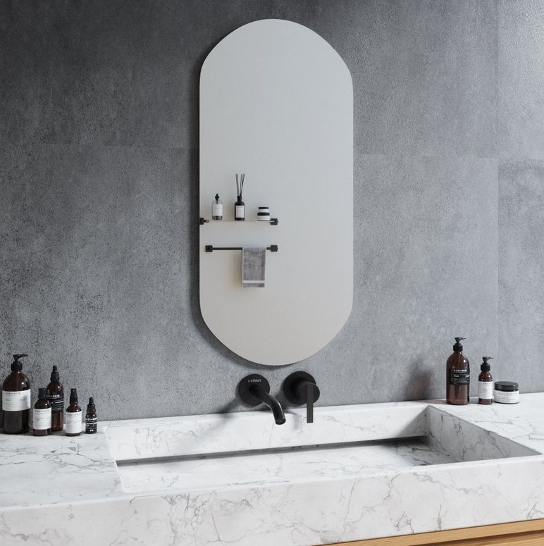 Rounded Rectangle Frameless Mirror (50x110cm)