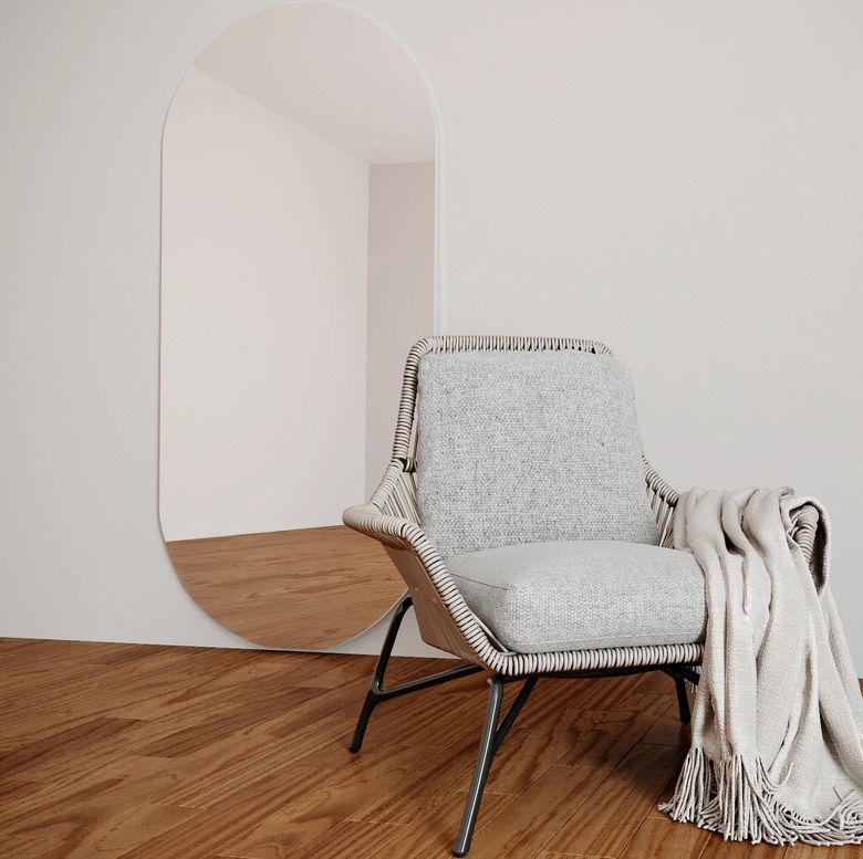 Full Length Rounded Rectangle Frameless Mirror (90x190cm)