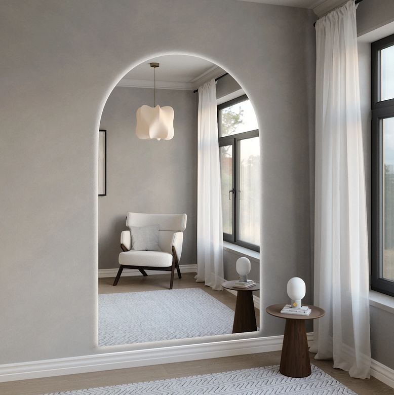 Arcade - Extra-Large Modern Arch LED Mirror (130x220cm)