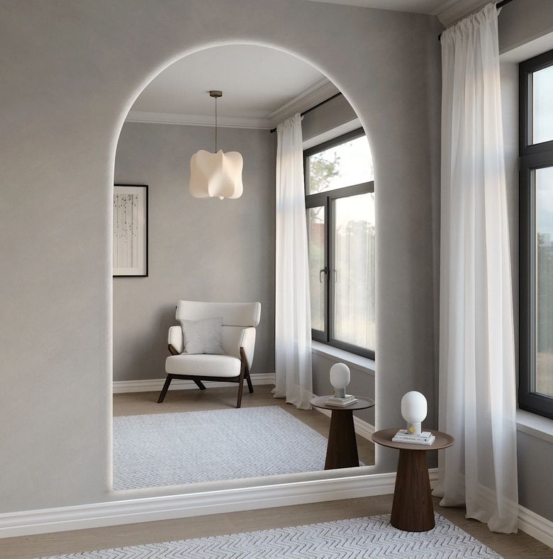 Arcade - Extra-Large Modern Arch LED Mirror (150x215cm)