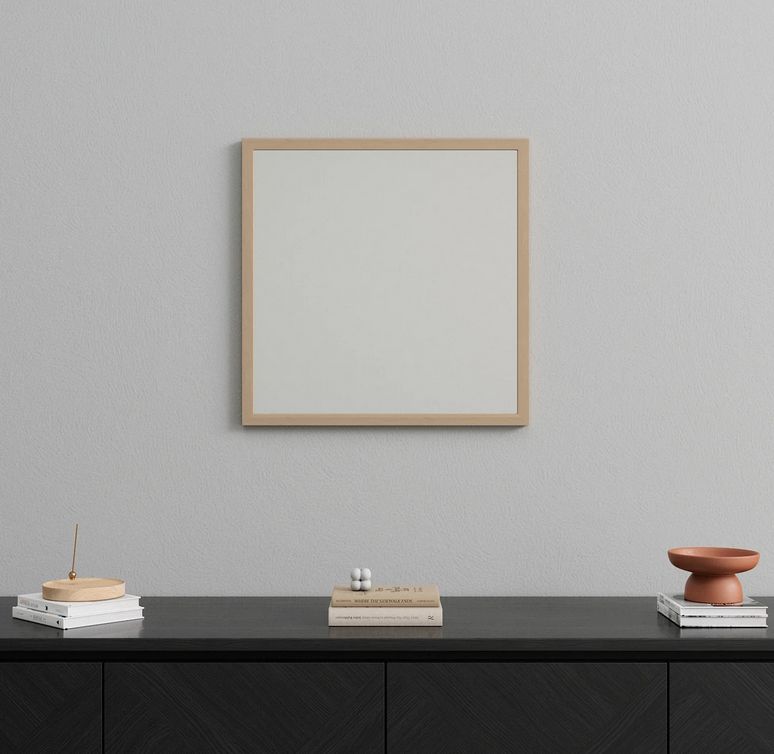 Small Wall Mirror With Birch Frame (50x50cm)