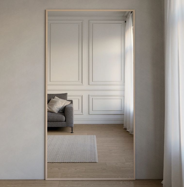 Full Length Mirror With Birch Frame (110x210cm)