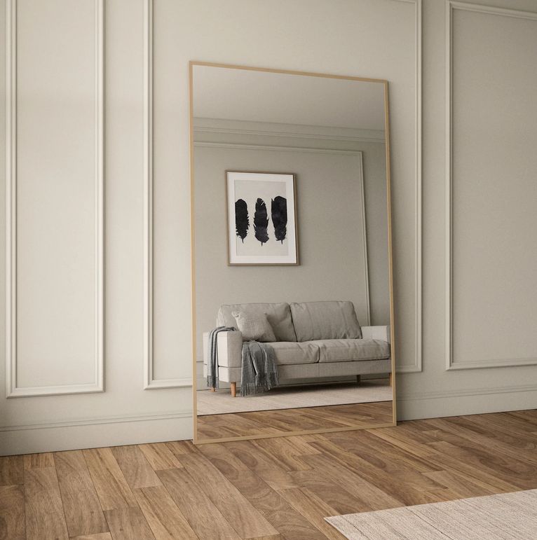 Extra Large Full Length Mirror With Birch Frame (130x220cm)