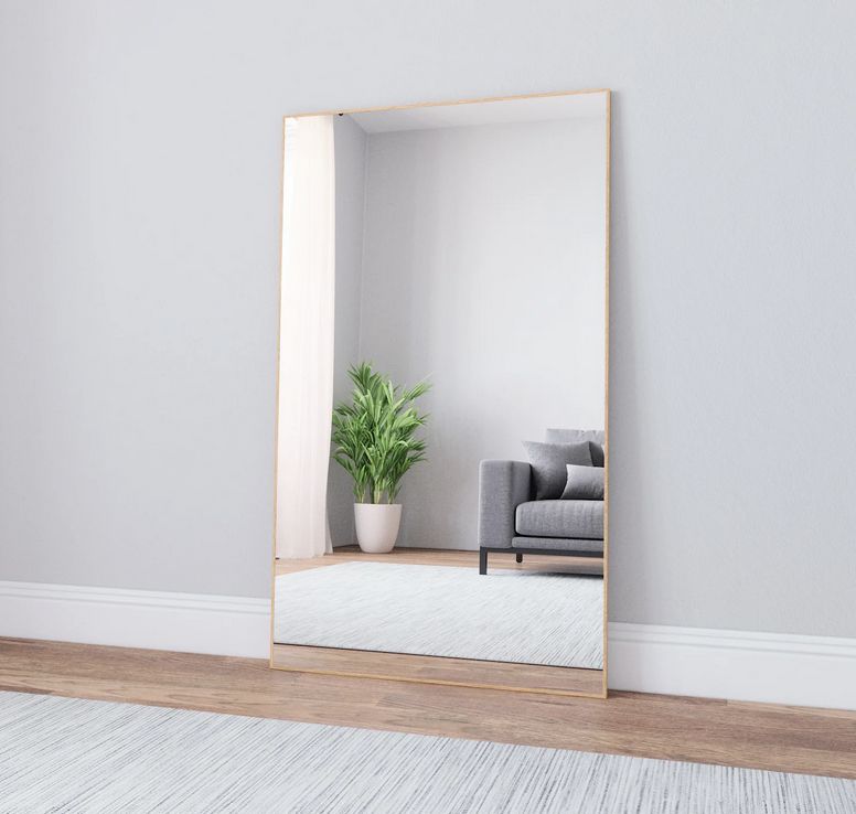 Large Full Length Mirror With Oak Frame (80x135 cm)