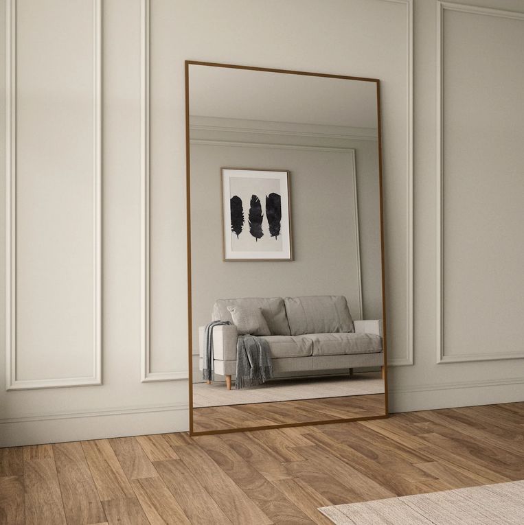 Extra Large Full Length Mirror with Thermo-Treated Alder Frame (130x220cm)