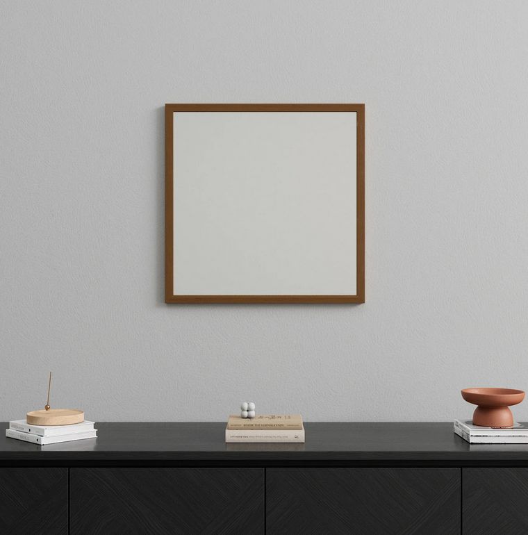 Small Wall Mirror with Thermo-Treated Alder Frame (50x50cm)