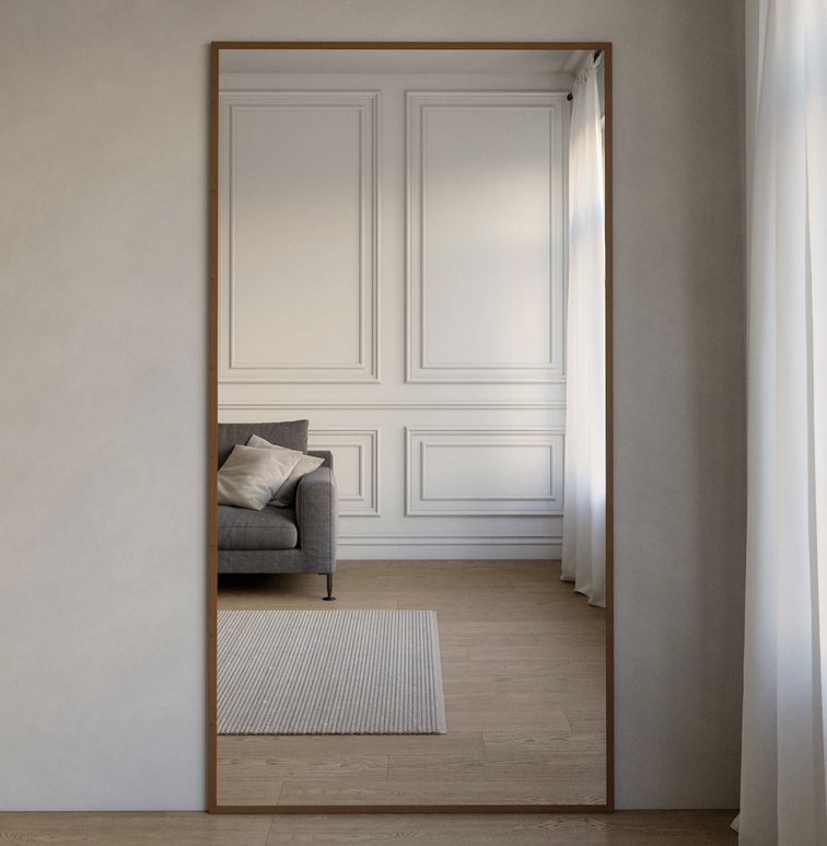 Full Length Mirror with Thermo-Treated Alder Frame (110x210cm)