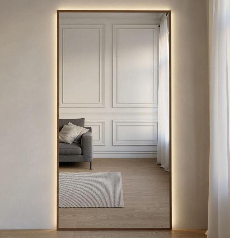 Full-Length LED Mirror With With Thermo-Treated Alder Frame (110x210 cm)