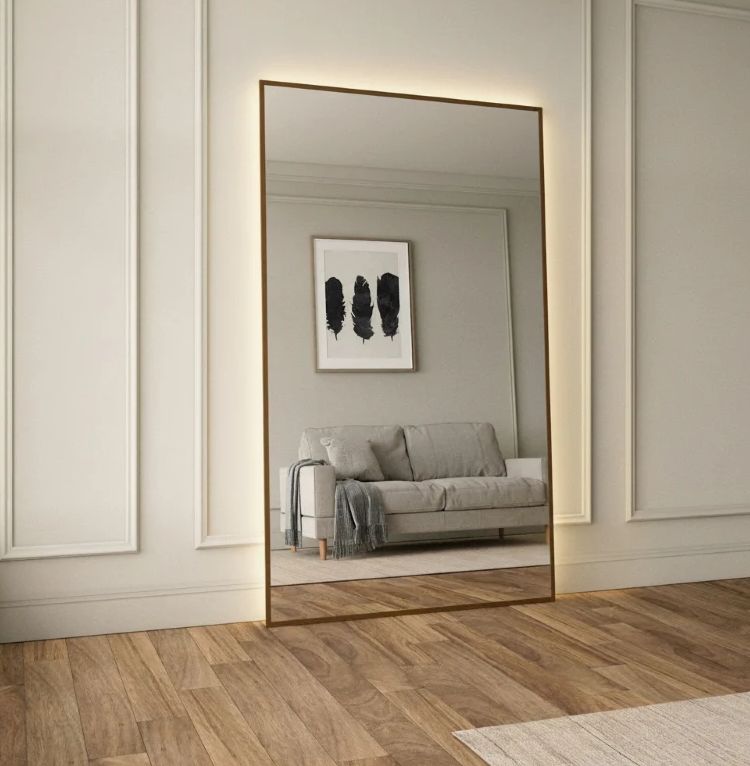 Full-Length LED Mirror With With Thermo-Treated Alder Frame (130x220 cm)