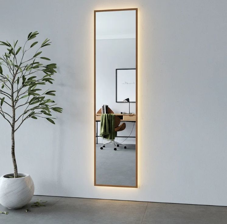 Full-Length LED Mirror With With Thermo-Treated Alder Frame (50x200 cm)