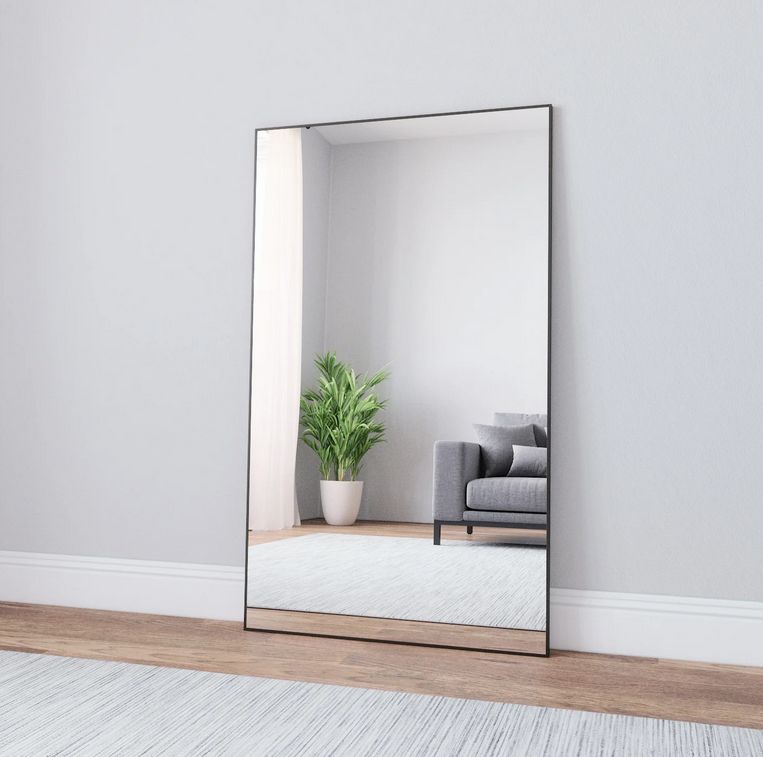 Large Full Length Mirror With Black Frame (80x135cm)