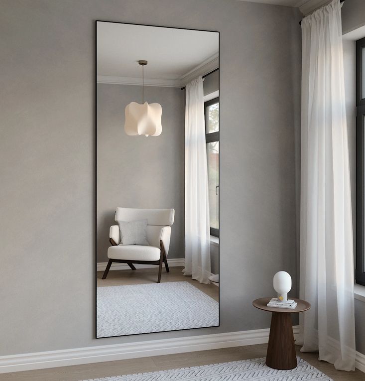 Full-Length Mirror with Black Frame (100x220 cm)