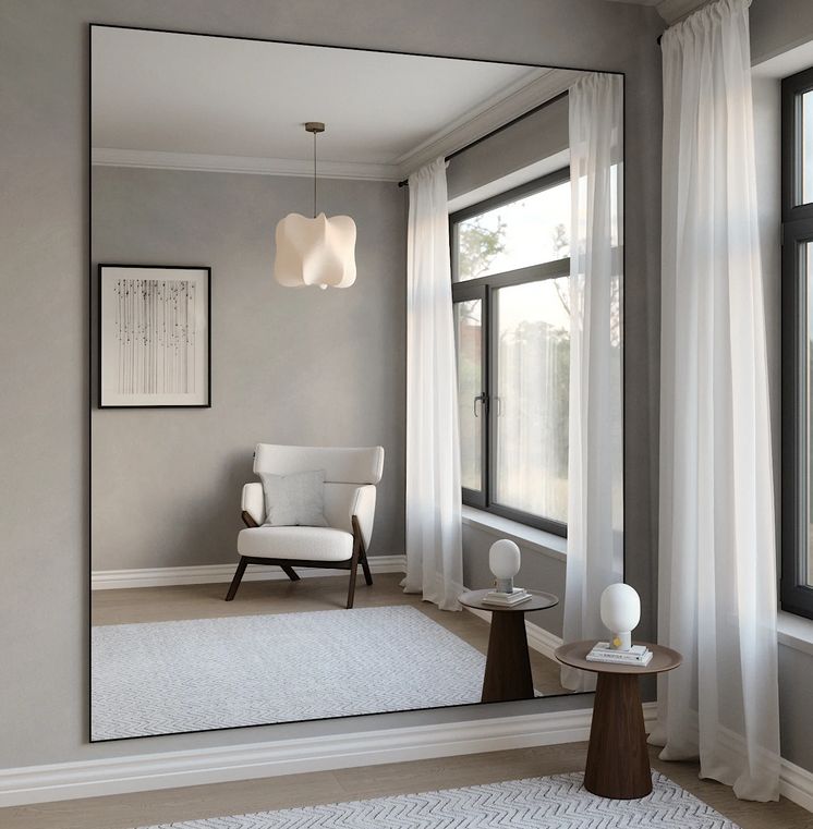 Giant Mirror with Black Frame (200x215 cm)