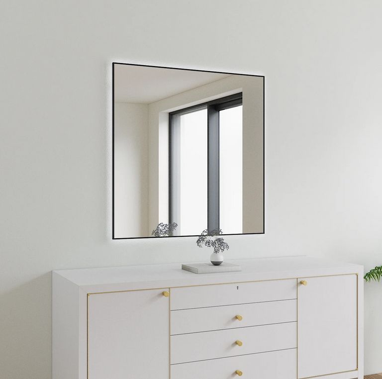LED Mirror With Black Frame (100x100cm)