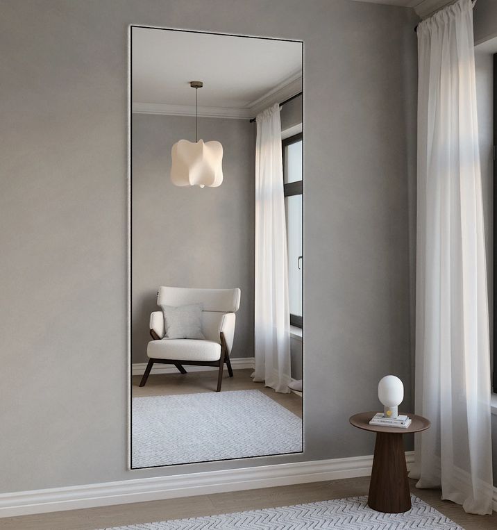Full-Length LED mirror With Black Frame (100x220 cm)