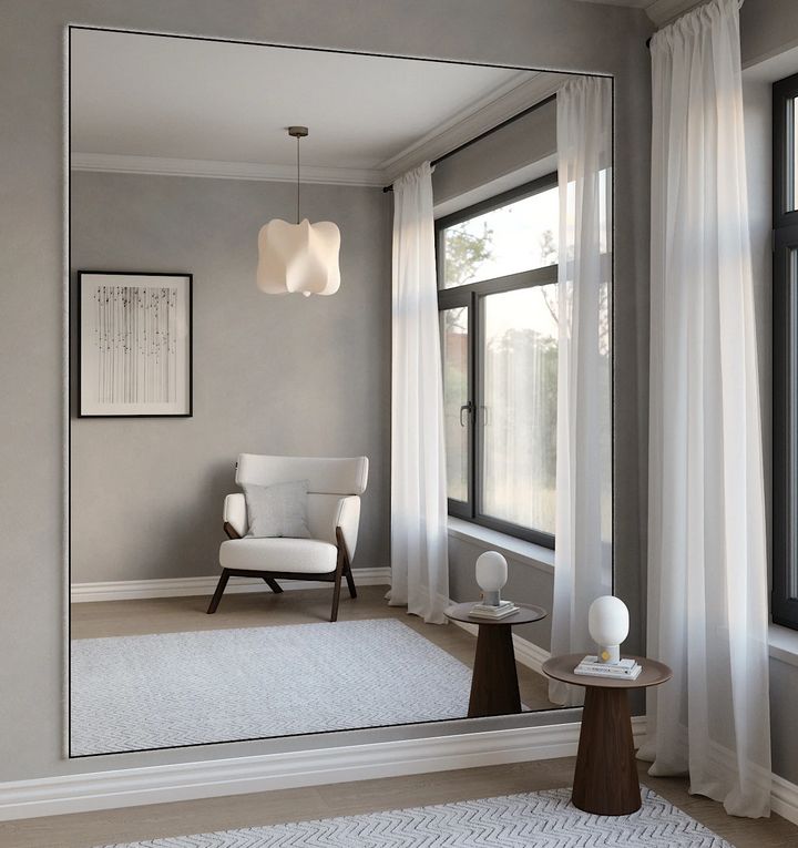 Giant LED mirror With Black Frame (200x215cm)