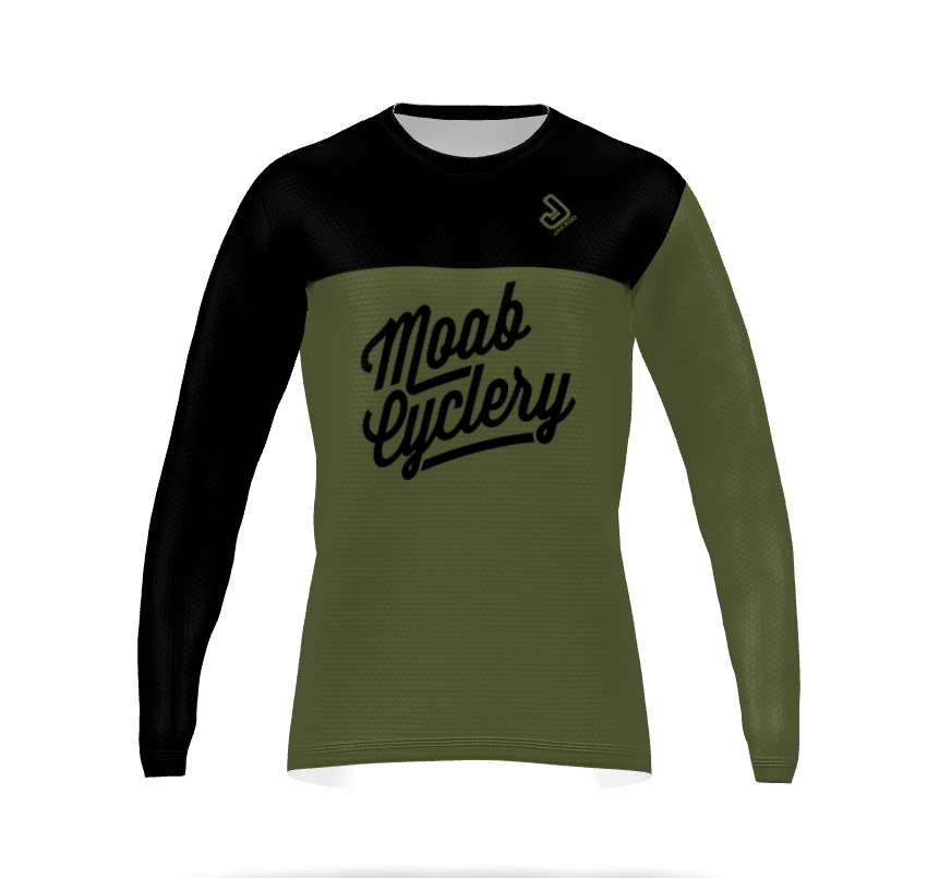 Moab Cyclery Olive Long Sleeve Jersey - women's fit Moab Cyclery Olive Long Sleeve Jersey - women's fit