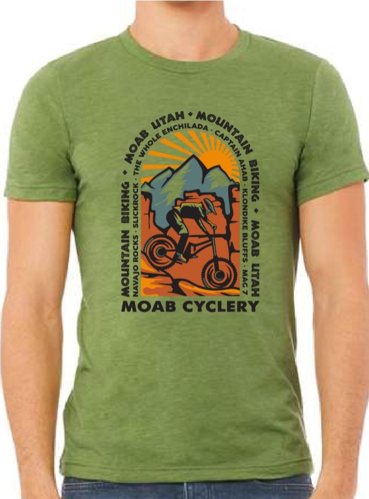 MC Mtn Bike Design T-Shirt, Color: Green, Size: S