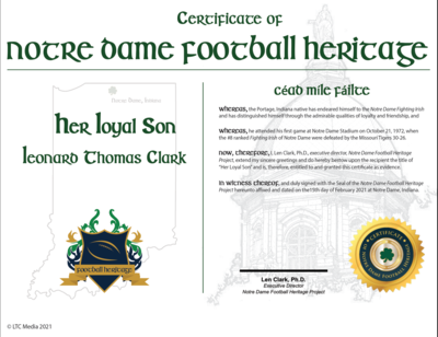 "Her Loyal Son" Certificate