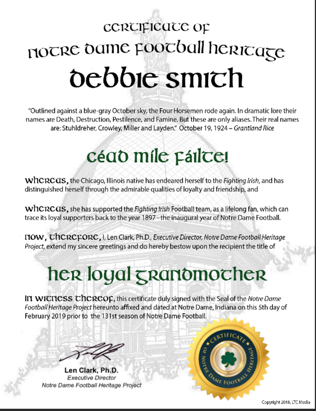 "Her Loyal Grandmother" Certificate