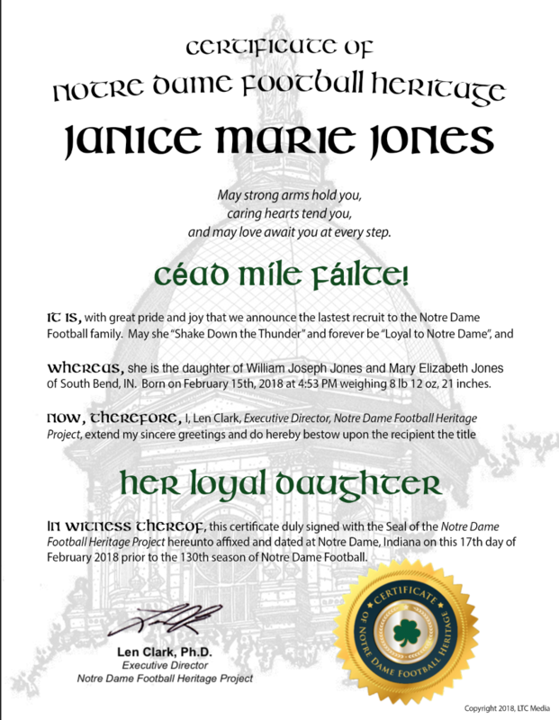 "Her Loyal Daughter" Birth Announcement