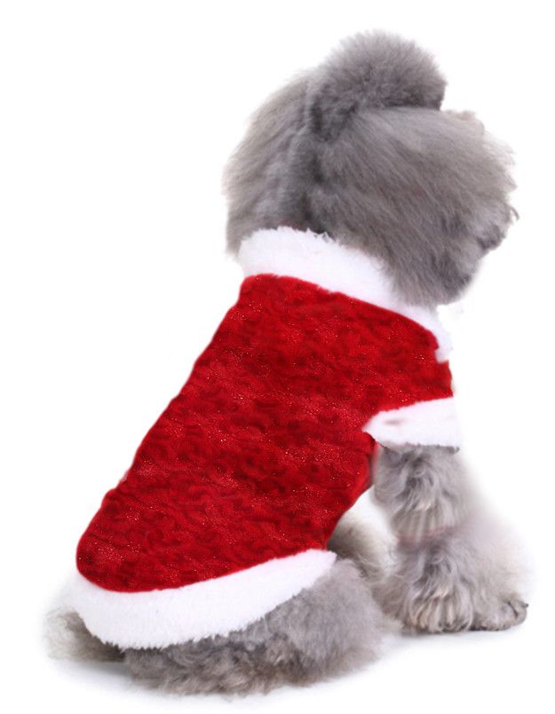 Świąteczne Ubranko Mikołaja dla Pupila – Pluszowy Kubraczek czerwień ROZM S/M