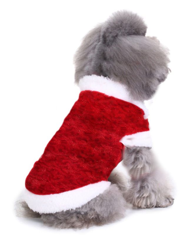 Świąteczne Ubranko Mikołaja dla Pupila – Pluszowy Kubraczek czerwień ROZM S/M