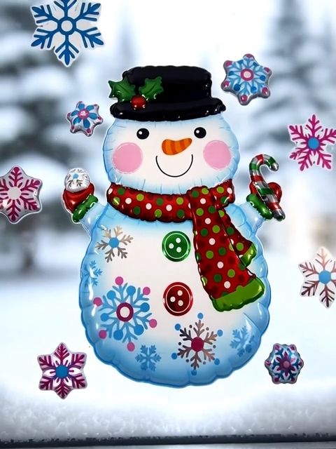 Metaliczne Naklejki Świąteczne na Okno / Szybę / Lustro – Wypukłe, Chromowany Efekt, Wielorazowe