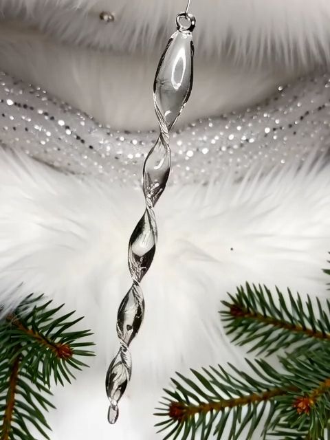 Świąteczna Zawieszka – Sople Lodu ze Szkła, bombka szklana