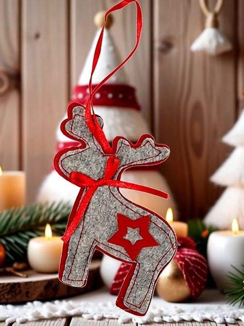 Świąteczna Zawieszka – Filcowy Renifer Handmade