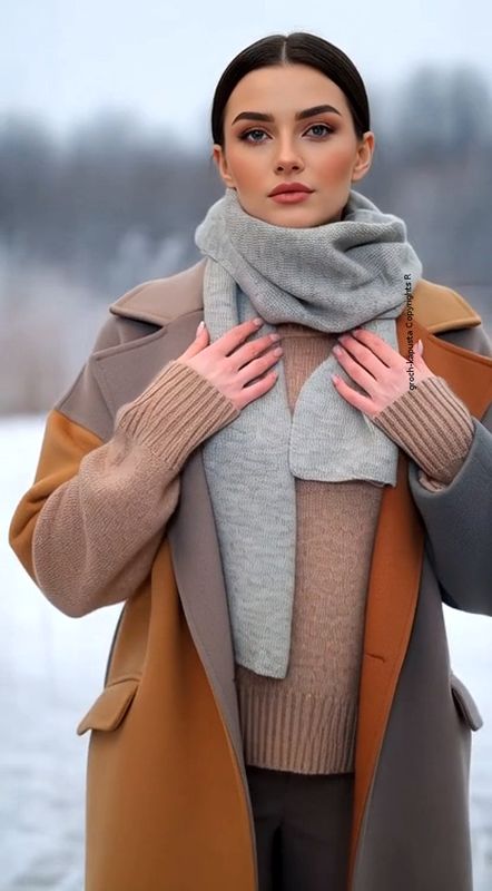 Szalik Dzianinowy Gładki – Kolekcja Inspiration TH | Top Mark Szary