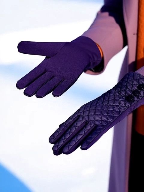 Pikowane Rękawiczki Zimowe – Eleganckie i Niezwykle Ciepłe Vikers model: FIOLET - guziki