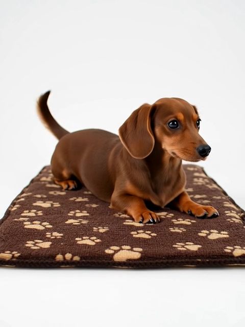 ​Mata / Podkład / Dywanik dla Psa lub Kota – Brązowa Wzór w Łapki