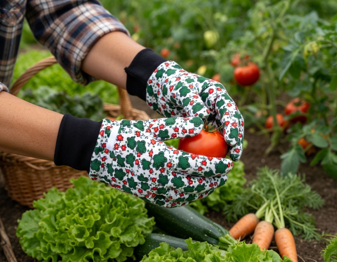 Rękawiczki Ogrodowe Bawełniane – Wzór w Kwiatki | Rozmiar L