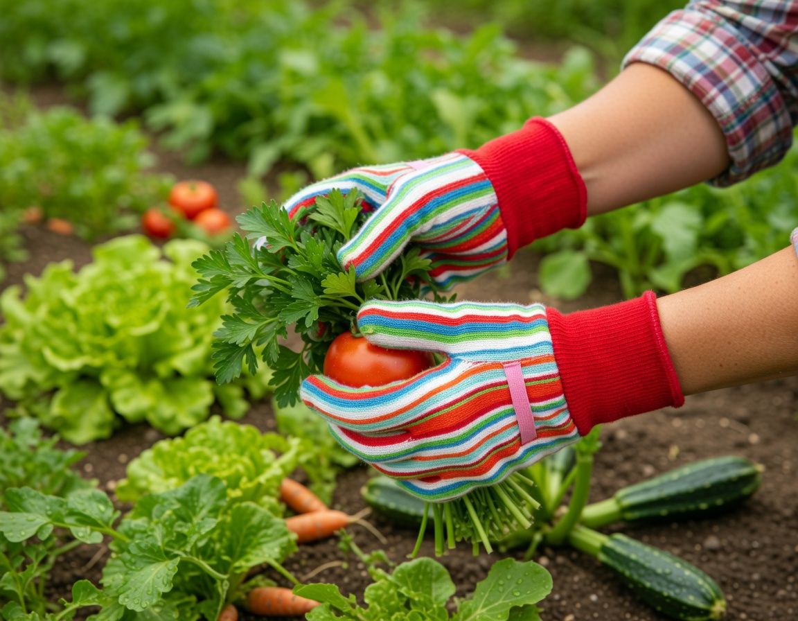 Rękawiczki Ogrodowe Bawełniane – Wzór w paski | Rozmiar L