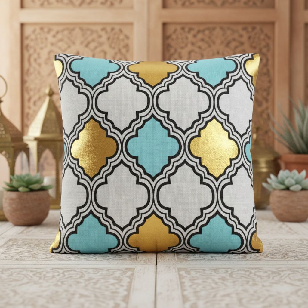 Płócienna poszewka na poduszkę – elegancja w stylu marokańskim koniczyna