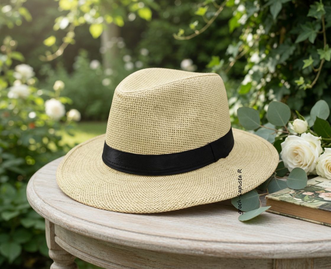 ​Kapelusz panamski – klasyczna elegancja w letnim wydaniu roz 58 naturalny