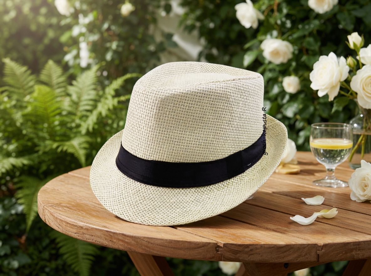 ​Kapelusz Trilby pleciony  – lekki, stylowy i ponadczasowy roz. 58 ecru