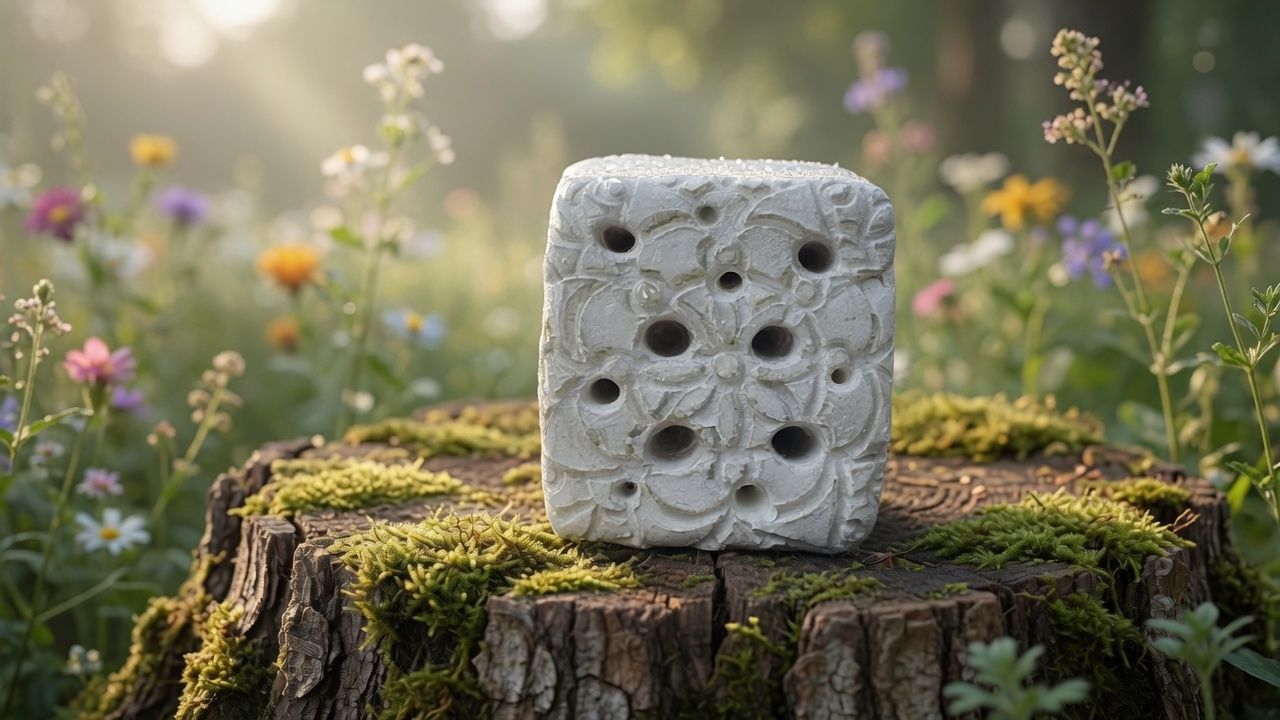 Ceramiczny Dom dla Murarek „Rozeta”  SZARY dom dla owadów kostka gliniana