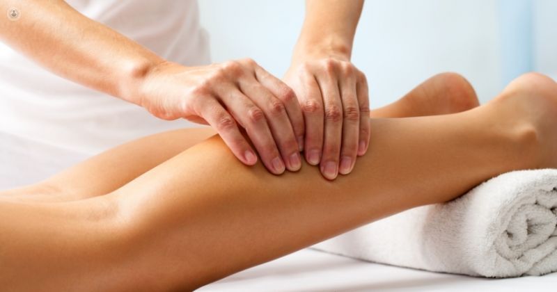 Descontracturante + drenaje en piernas