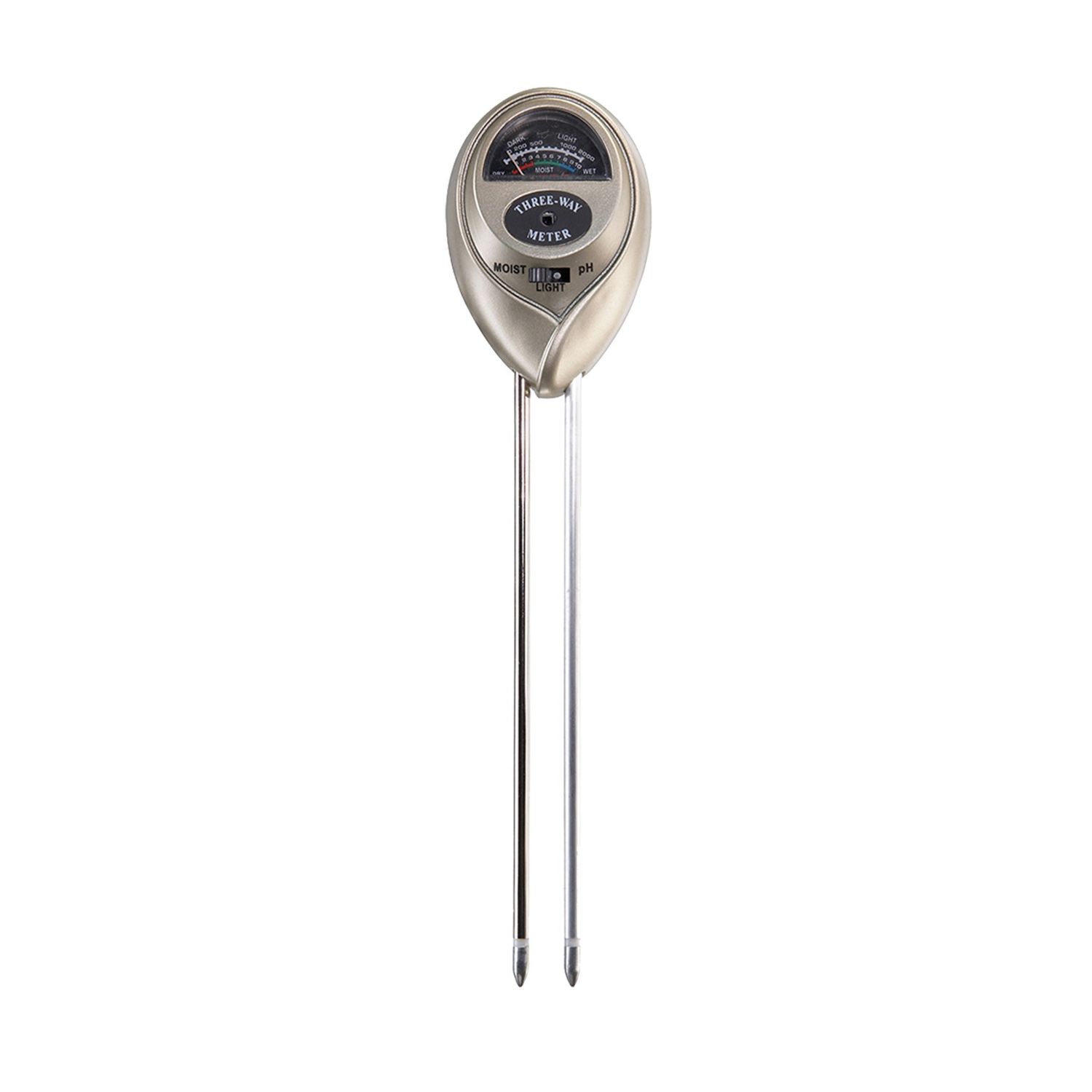 3-way Moisture, Light &amp; Ph Level Meters, Color: Silver