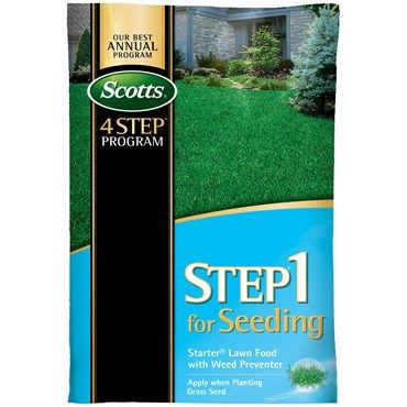 Scotts Step 1 for seeding- started lawn food with weed preventer